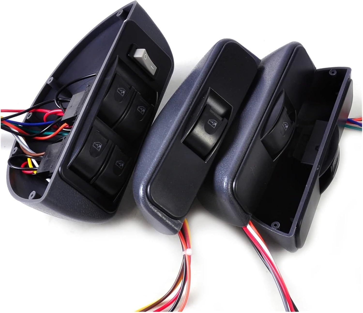 Car Universal Grey Power Window Switch Lock Kit 4 Rocker Switch 12V Compatible with 4 Doors