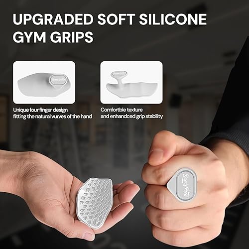 Miniatura 2 de Agarres ergonómicos de gimnasio para hombres y mujeres - Agarres de levantamiento de pesas de silicona suave para mancuernas, pesas, dominadas, peso