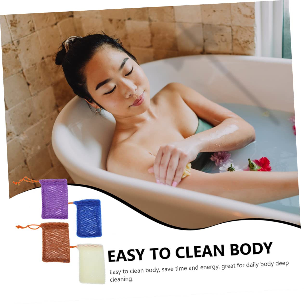 8 Pack Nylon Soap Net Bags with Drawstring for Foaming