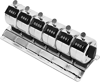 Metal Manual Clicker 4-Digit Stainless Steel Tally Counter with Conjoined 6 Units