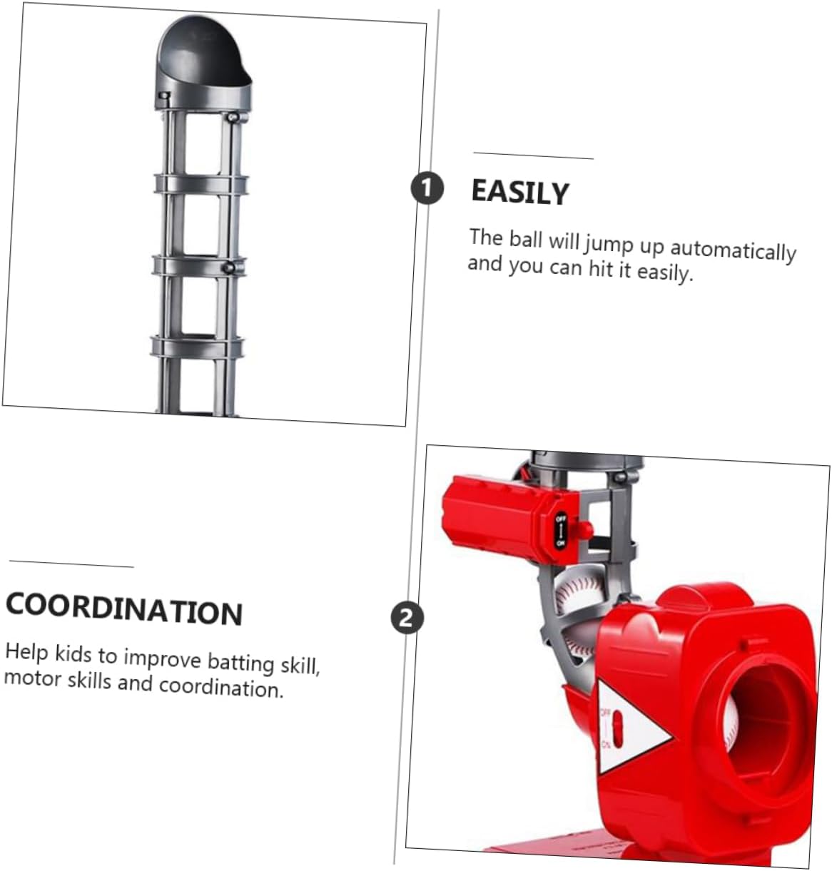 1set Automatic Ball Launcher Boys and Girls Baseball Pitching Machine Outdoor Baseball Trainer Practice Ball Machine for Toy