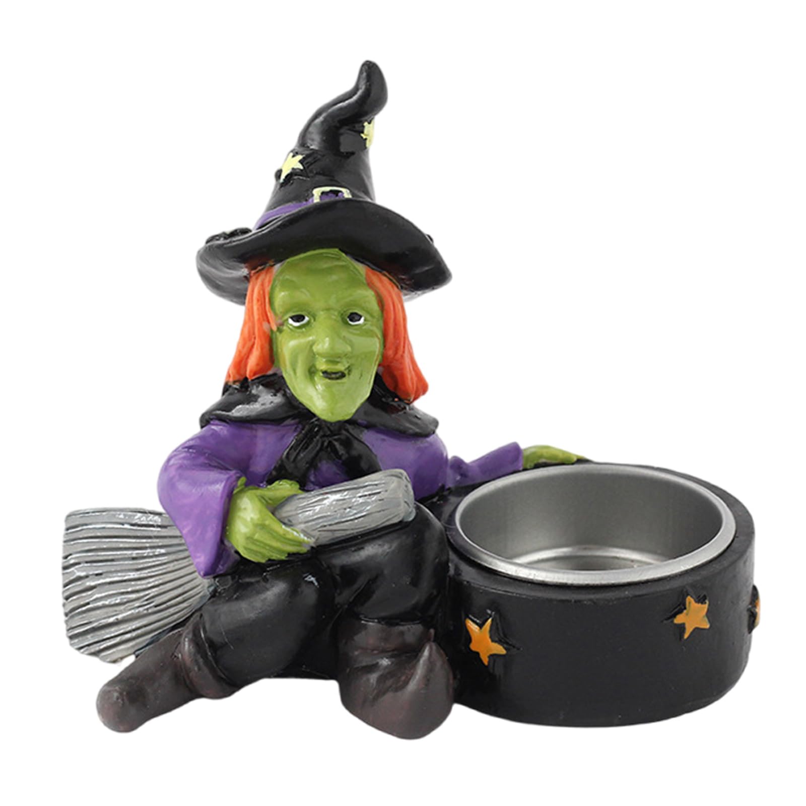 Horror Witch Bone Base Resin Art Candlestick Holder for Halloween Celebration and Horror Themes Unique Skeleton Candleholder
