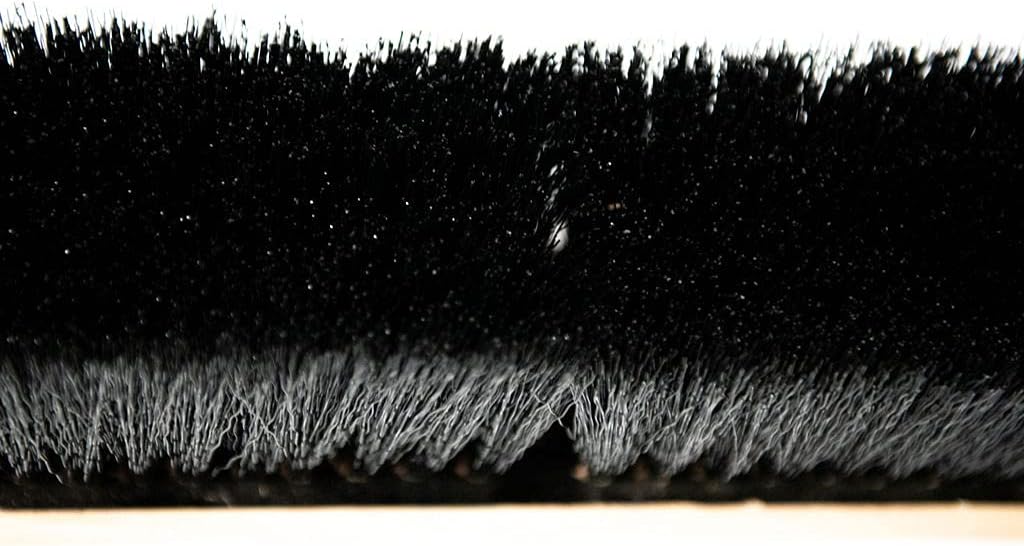 Black Indoor Push Broom Head – Heavy Duty Hardwood Block – Polypropylene Bristles – Deck Scrub Brush – Two Threaded Handle Holes for Better Assist (36")