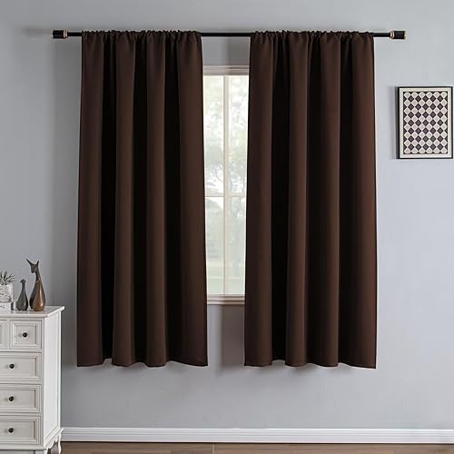 Miniatura 41 de Cortinas opacas de 96" de largo, juego de 2 paneles, cortinas opacas para dormitorio de 96" de largo, cortinas con bolsillo para barra que ahorran