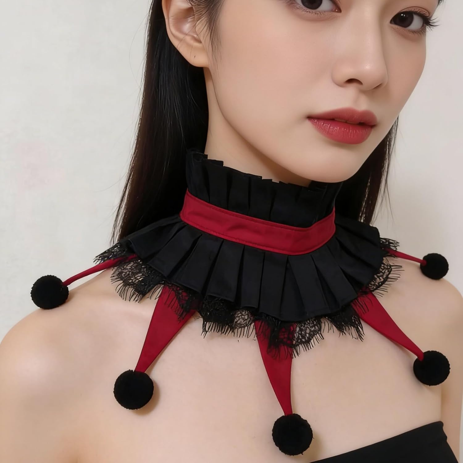 CAMDOM Adult Christmas Clown Collar Jester Costume Accessories image 3