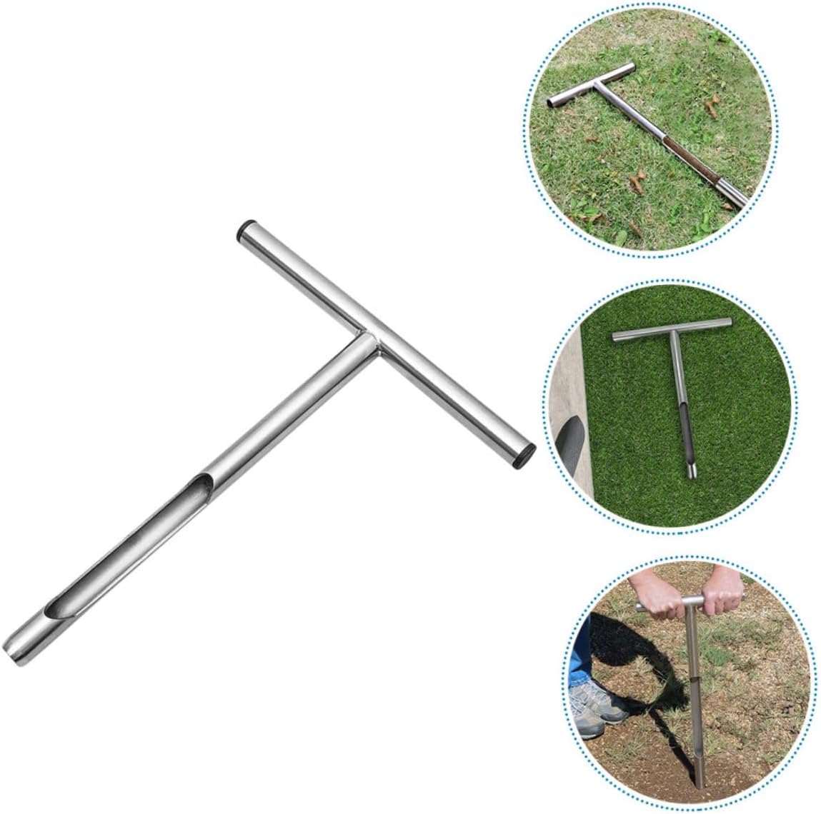 Stainless Steel Soil Sampler Probe T-Handle Tubular Design for Easy Soil Sampling and Ergonomic Tool for Lawn and Garden Use