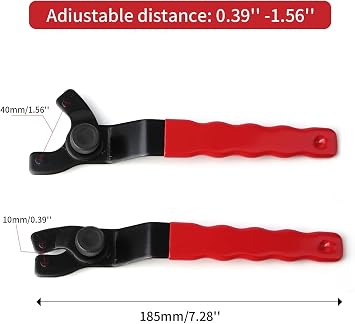 Golden Pearl Pin Spanner,Spanner Wrench for Grinder,Adjustable Pin Wrench for Angle Grinder Machine(Red)