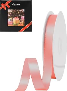 LIUYAXI Rose Gold Ribbon, 5/8" X 25 Yards, Rose Gold Double Faced Stain Ribbon Use for Gift Wrapping, Crafts, Bows Bouquet, Wedding Decoration, Floral Arrangement, Christmas