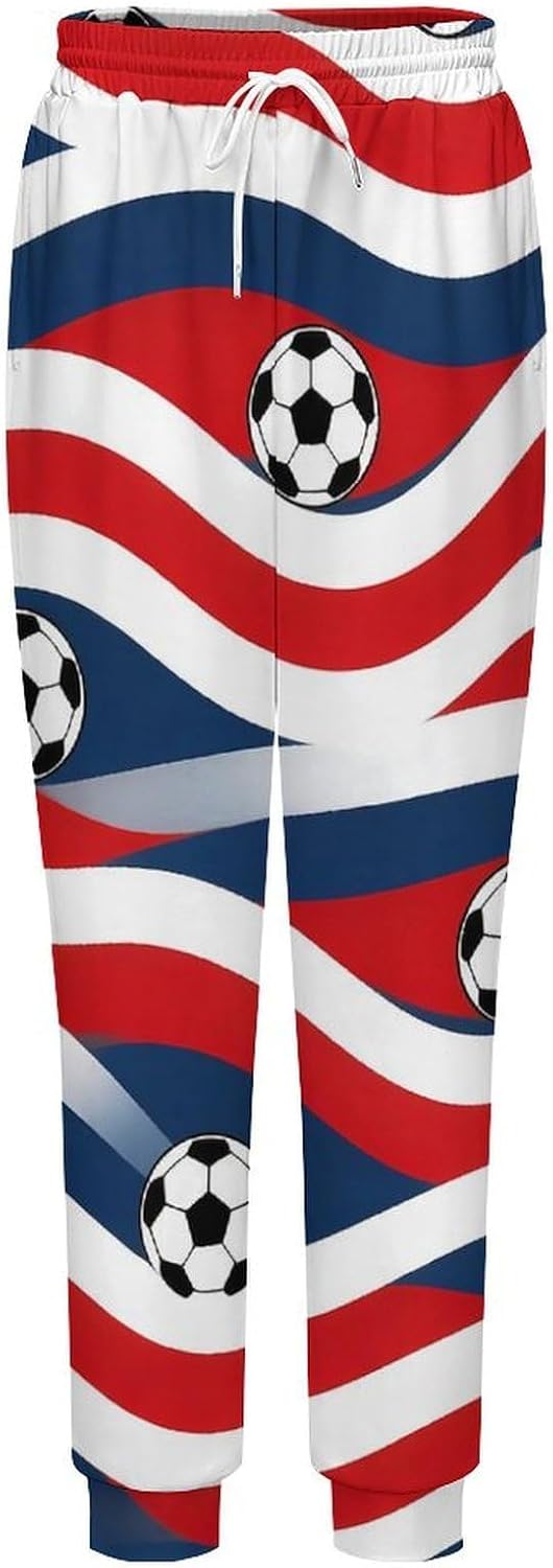 Soccer Ball Wavy Stripes Men Pants Lightweight Sweatpants Joggers Pant 4XL