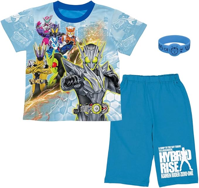 Amazon バンダイ Bandai 仮面ライダーゼロワン 勇気が出る 光るパジャマdx 半袖パジャマ キッズ 男の子 2507379 100cm ターコイズ パジャマ 通販