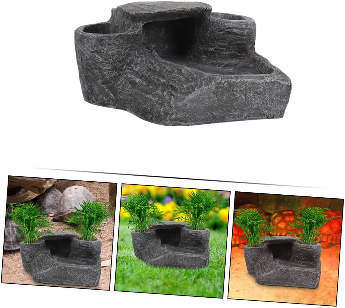 YARNOW Resin Turtle Basking Platform for Aquariums and Terrariums Reptile Climbing Decor for Turtles Amphibians and Lizards Sunbathing and Play Area