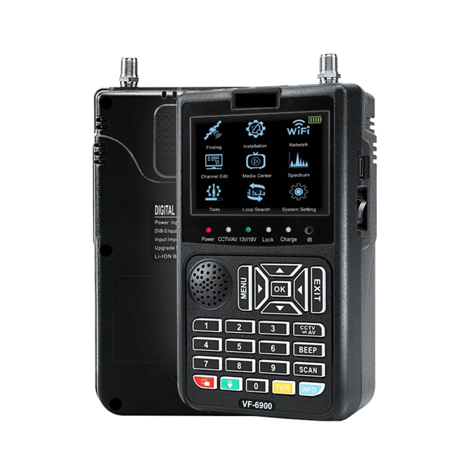 VF-6900 HD Digitaler Satellitenfinder mit 8,9 cm (3,5 Zoll) TFT-LCD-Bildschirm, DVB-S/S2, MPEG2/MPEG4, Live-Video-Programm, Unterstützung für Fehlerbehebung (VF-6900 NO CCTV)