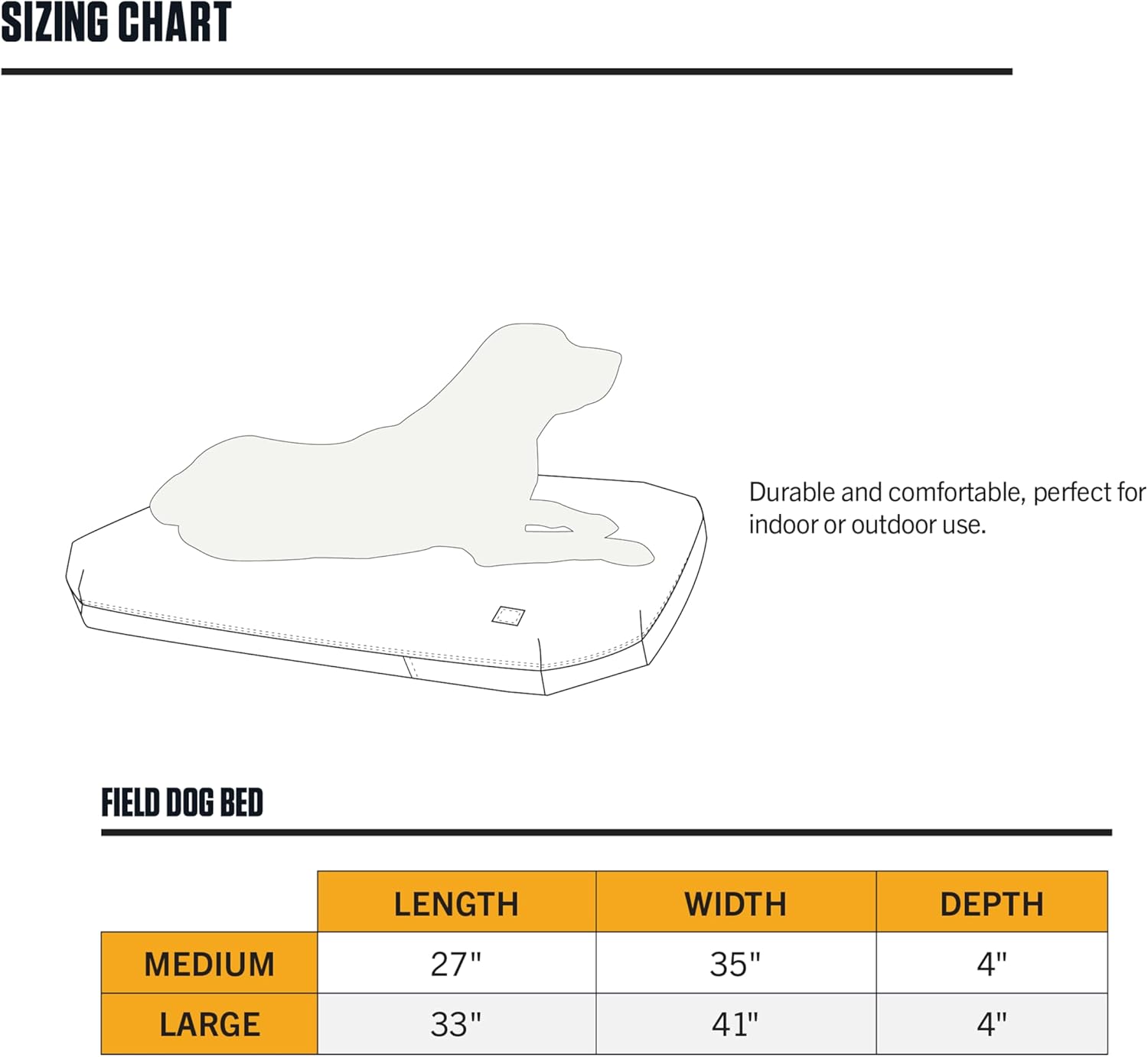 Carhartt Field Dog Bed, Durable Water Repellent Material W/Triple-Stitched Main Seams, Carhartt Brown, Large