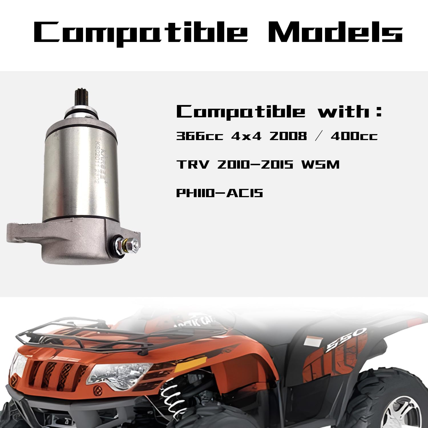 KARSEE Starter Motor 3305-954 Compatible with Arctic Cat Alterra 500 2018 Arctic Cat 450 Prowler 500 3305-954