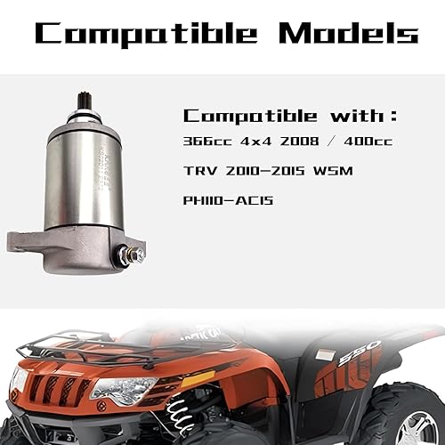 Miniatura 3 de KARSEE Motor de arranque 3305-954 compatible con Arctic Cat Alterra 500 2018 Arctic Cat 450 Prowler 500 3305-954