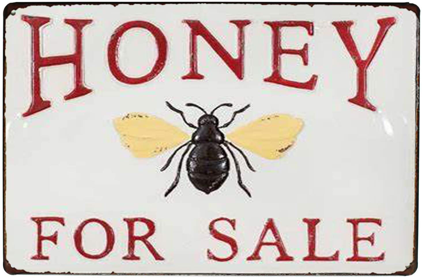 Lsjuee New Vintage Retro Metal Tin Sign Honey bee for Sale Home Garage Bar Club Hotel Wall Decor Signs Vintage Style Iron Painting for Home Man Cave Bar Cafe Kitchen Wall Decor 12X16 Inch