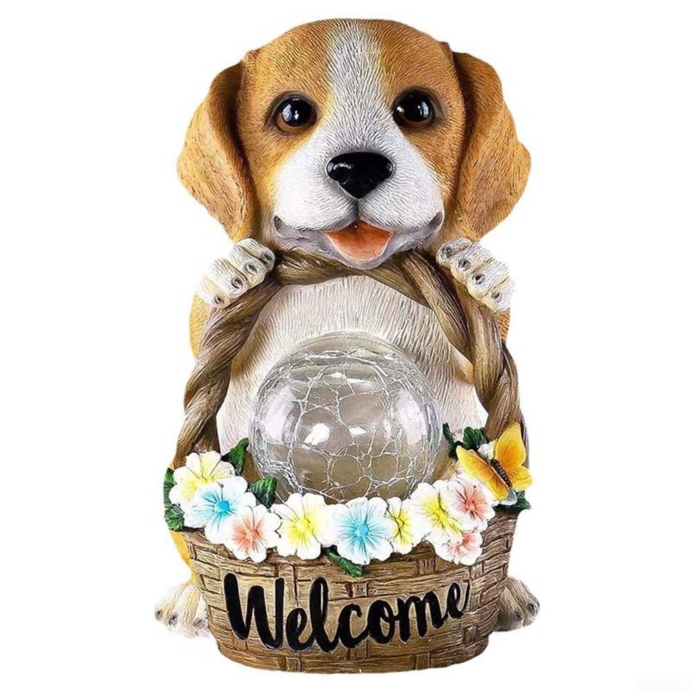 Statue de chien solaire cadeau idéal pour amateurs de décoration de jardin