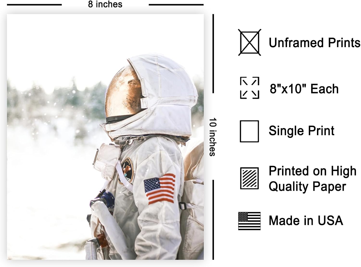 Poster Master Astronomy Poster - Nasa Astronaut Print - 8x10 Unframed Wall Art Print - Wall Decor for Home, Office, Living Room - Gift for Astronomy, Astrology, Lunar Fans - Solar System Art