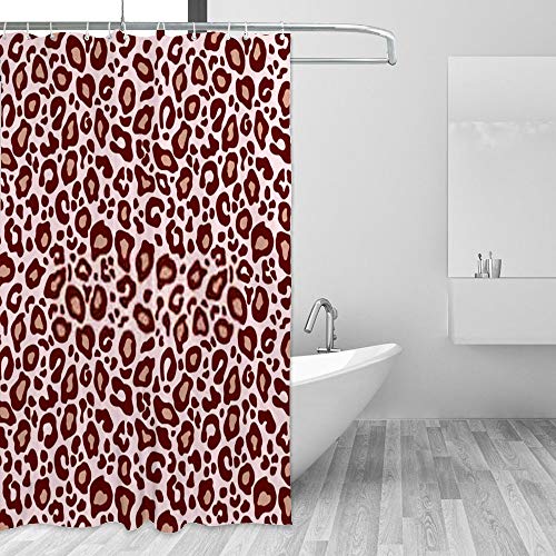Rideau de douche en polyester imperméable Chehongg au design léopard chic