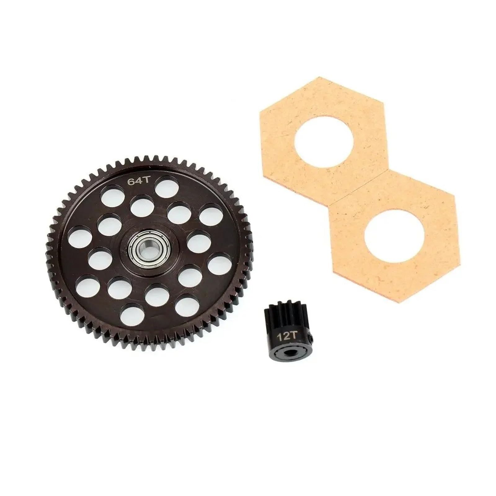 pour Axial RR10 pour Yeti 90048 1/10 Pièces Rechange Voiture RC Couronne 64T Acier Trempé 32P Pignon 12T Accessoires Améliorations RC Voitures Pièces