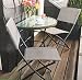 Produktbild Balkongruppe Annette Klapptisch + 2 Klappstühle Balkon Tisch Stuhl Grau meliert Pulverbeschichtet Textilbezug