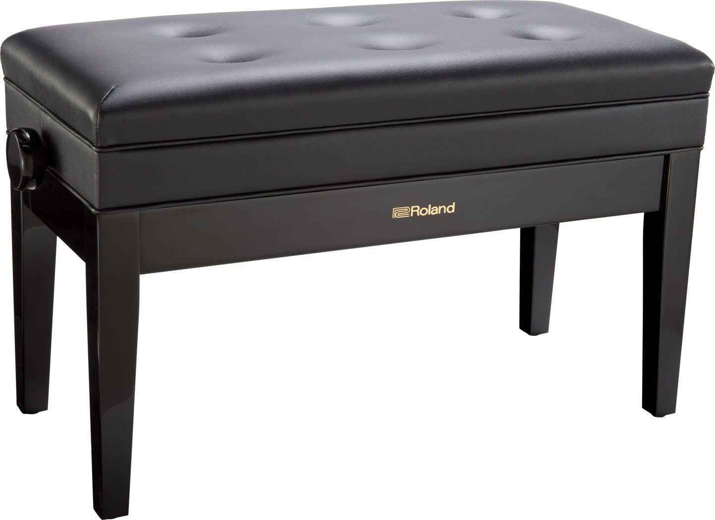 (-27%) Roland Duett-Klavierbank in Hochglanz-Ebenholz-Ausführung mit Vinyl-Sitz – RPB-D400PE