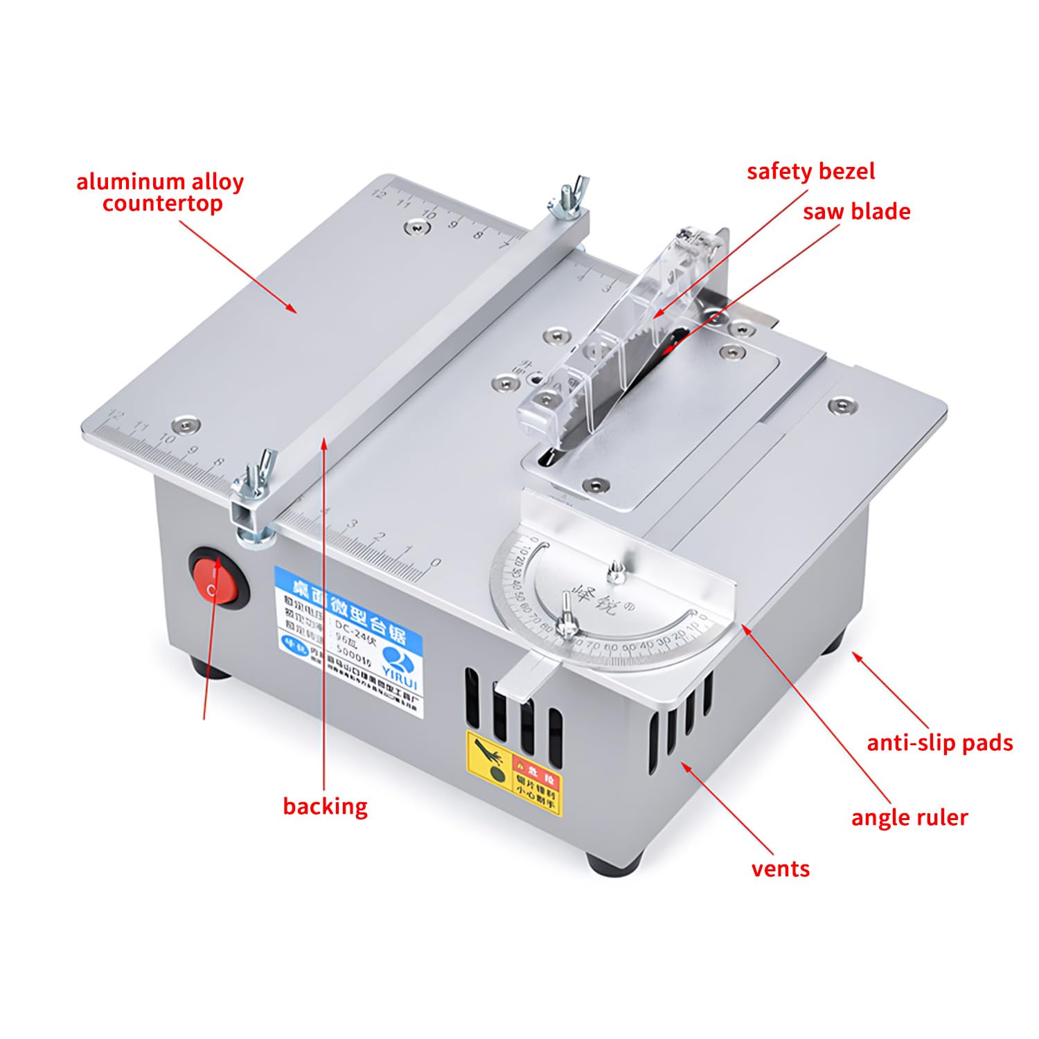 Sierra de mesa mini TAZZOR - 5000 RPM, altura de hoja de sierra ajustable de 0-20 mm, 7 velocidades - Ideal para modelismo y trabajos de precisión - Sierra de mesa mini eléctrica (lámina de sierra de