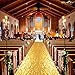 ShinyBeauty Gold Aisle Runners 2FTx15FT Carpet Runner for Party Glitter Runner for Wedding Aisle Runner Gold N105