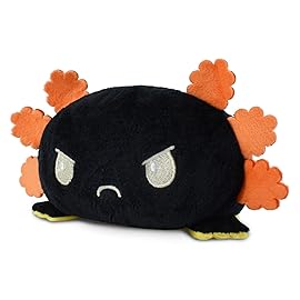 TeeTurtle - The Original Reversible Axolotl Plushie - Yellow + Black - Cute Sensory Fidget Stuffed Animals That Show Your Mood 4 inch