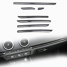 Center Console Dashboard Trim Strips ABS Car Door Decoration Cover Trims Carbon Fiber Style For Audi A3 8V S3 2014-2018 Accessories Color 7 piece