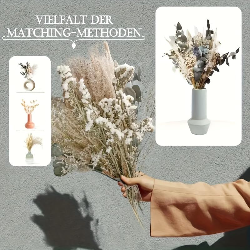 Flores secas naturales mezcla Pampas Eucalipto Boho decoración miniatura 6