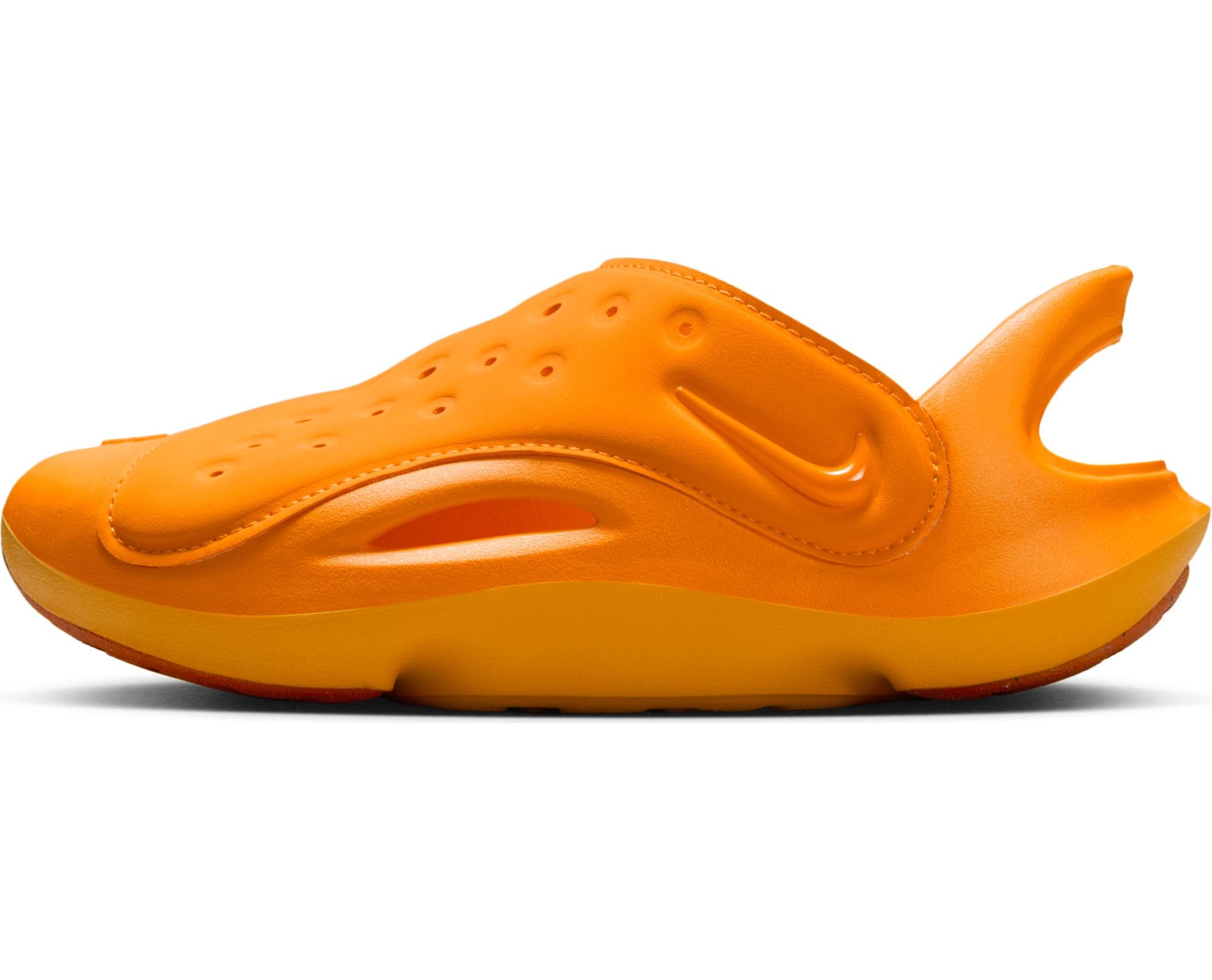 Nike Aqua Swoosh Little Kids' Sandals (FN0876-800, Orange Peel/Picante Red/Orange Peel) Size 12