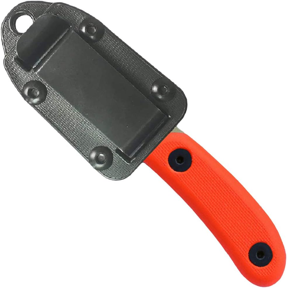 ESEE Knives Candiru Fixed Blade Knife with Handles (Orange G10 Handle/Dark Earth Blade/Black Sheath)