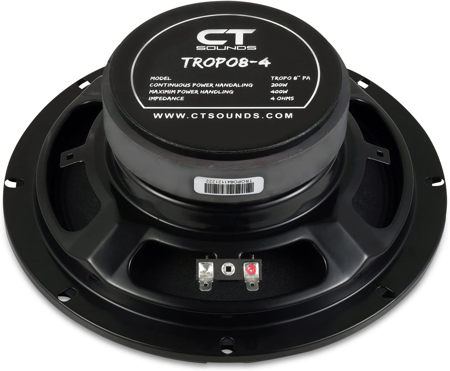 CT Sounds TROPO8-4 8” Shallow Mount Midrange Speaker, 200 Watts RMS, Each