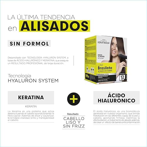 Miniatura 8 de PLACENTA LIFE KERATIMASK - Kit de alisado brasileño con queratina y ácido hialurónico - Tratamiento de queratina - Obtén un perfecto suave,