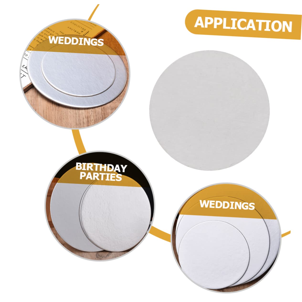 Cabilock 24Pcs Chic Round Cake Boards Cardboard Bases for Cake Display Sturdy Easy to Clean for Weddings Parties and Bakeries