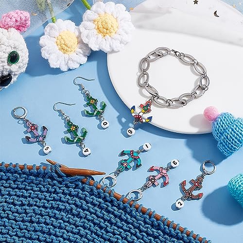 NBEADS 20 Pcs Anchor Stitch Markers, Number Beads Alloy Crochet Stitch Marker Charms - Image 4