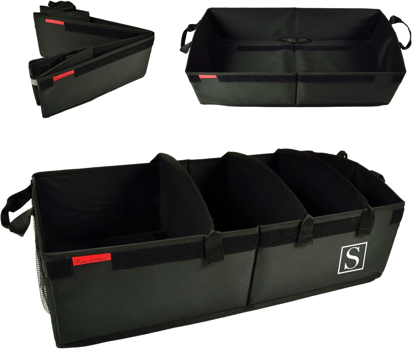 Picnic at Ascot Personalized Monogrammed Heavy Duty Rigid Base Trunk Organizer -70 LB Capacity - Adjustable Dividers - 30" Wide x 15" deep - Designed & Quality Approved in the USA