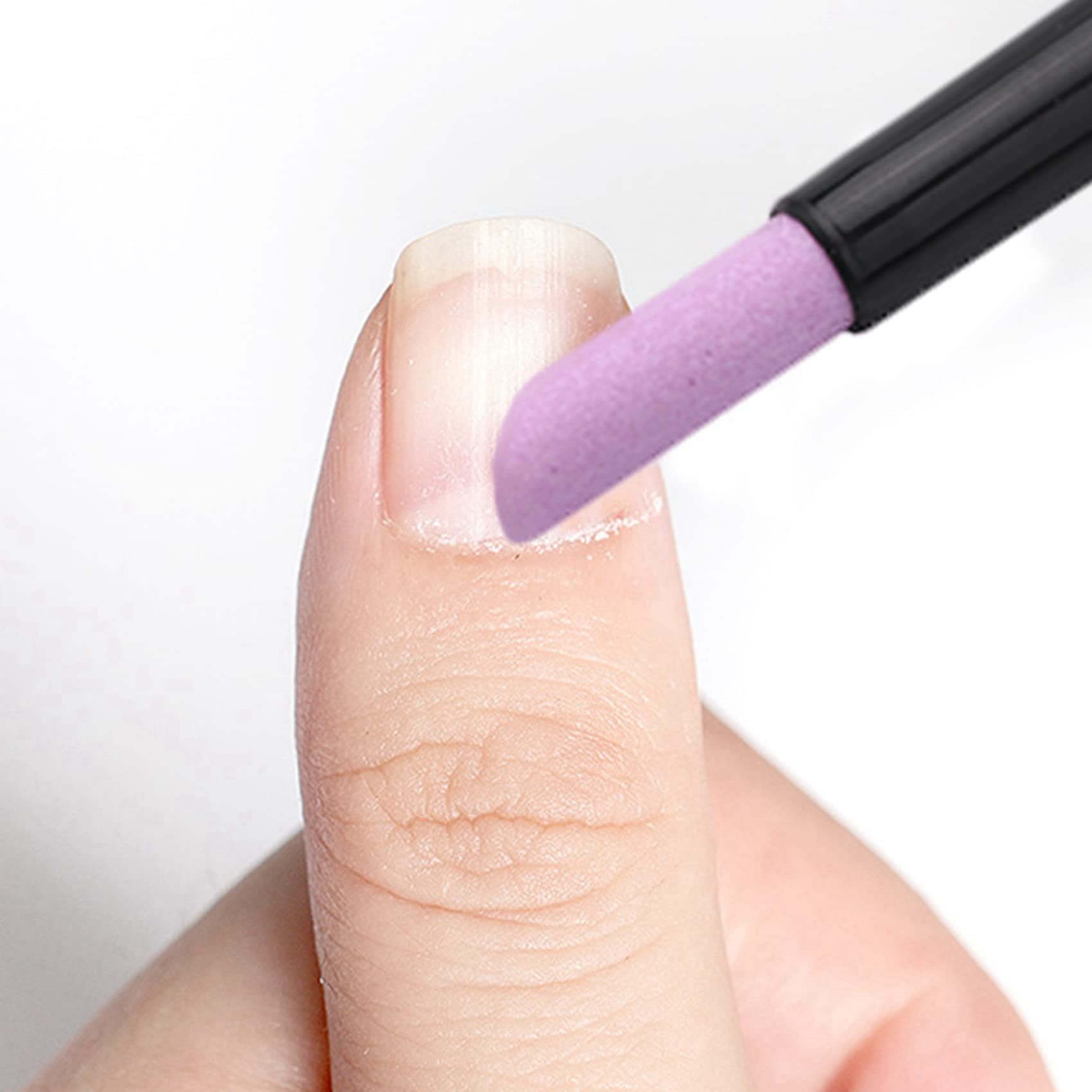 Bloepum 2X Black Quartz Scrubs Stone Cuticle Stick Pen Cuticle Nail Art Pusher Spoon Cut Nail Pusher Manicure Care Tools