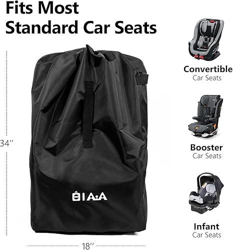 Miniatura 2 de elaia Bolsa de viaje para asiento de automóvil para avión, impermeable, con correas, bolsa acolchada de gran capacidad para asiento de automóvil,