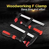 Vista 2 de Abrazaderas F resistentes – Juego de clips de barra de carpintería, kit de herramientas ajustables de bricolaje de 4 piezas, para deslizamiento