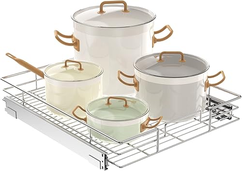 LOVMOR Cesta individual - Organizador extraíble para el hogar, 20 pulgadas de ancho x 21 pulgadas de profundidad, 1 nivel