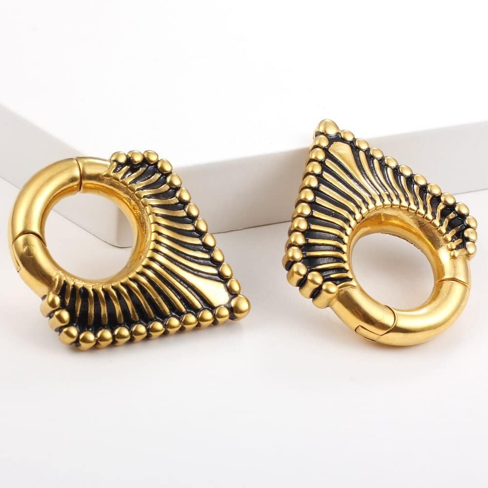 2 PCS ear weight for ear lobe in 6mm or larger Floral and Spine Ear Hangers Ear Tunnels Plugs 316 Stainless Steel Ear Weight Plugs Hypoallergenic expander Piercing Body Jewelry ear gauges