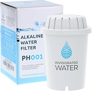 Invigorated Water PH001 - White Alkaline Water Filter Replacement Filters For all Water Pitcher Dispenser Filtration Systems BPA-Free