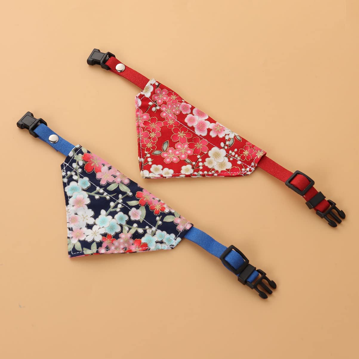 POPETPOP 6pièces Collier Bandana pour Chien Ajustable avec Motif Floral Triangulaire