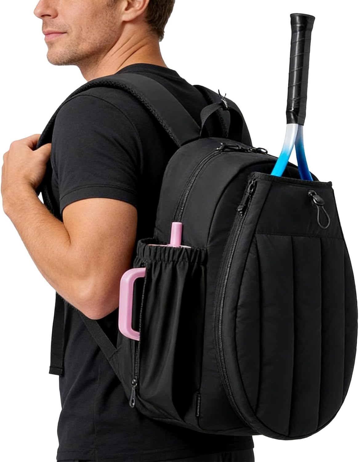 Tennis Backpack - Large Quilted Insulated Ventilated Holder,Women Pickleball Bags | for Shoe Equipment Badminton Gym Fitness Training Travel Outdoor Indoor Stadium Daily