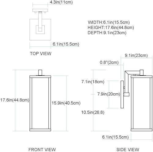 Miniatura 6 de Trans Globe Importaciones 40751 BK - Farol de pared transitorio de una luz de la colección Oxford, acabado negro,