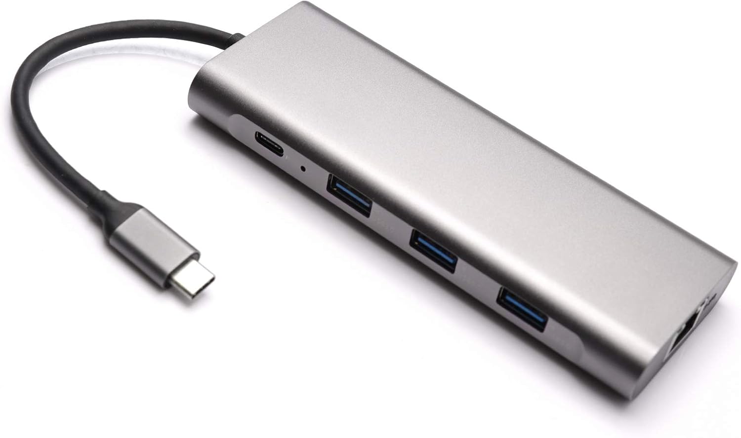 DeepRoar 3 Port USB 3.0 Hubs Portable 9 in 1 Multiport Adapter, HDMI Output Port, PD Charging Port, LAN RJ45, SD & TF Card Slot and Headset Jack for MacBook Pro, XPS Type C Devices (Silver) : Electronics