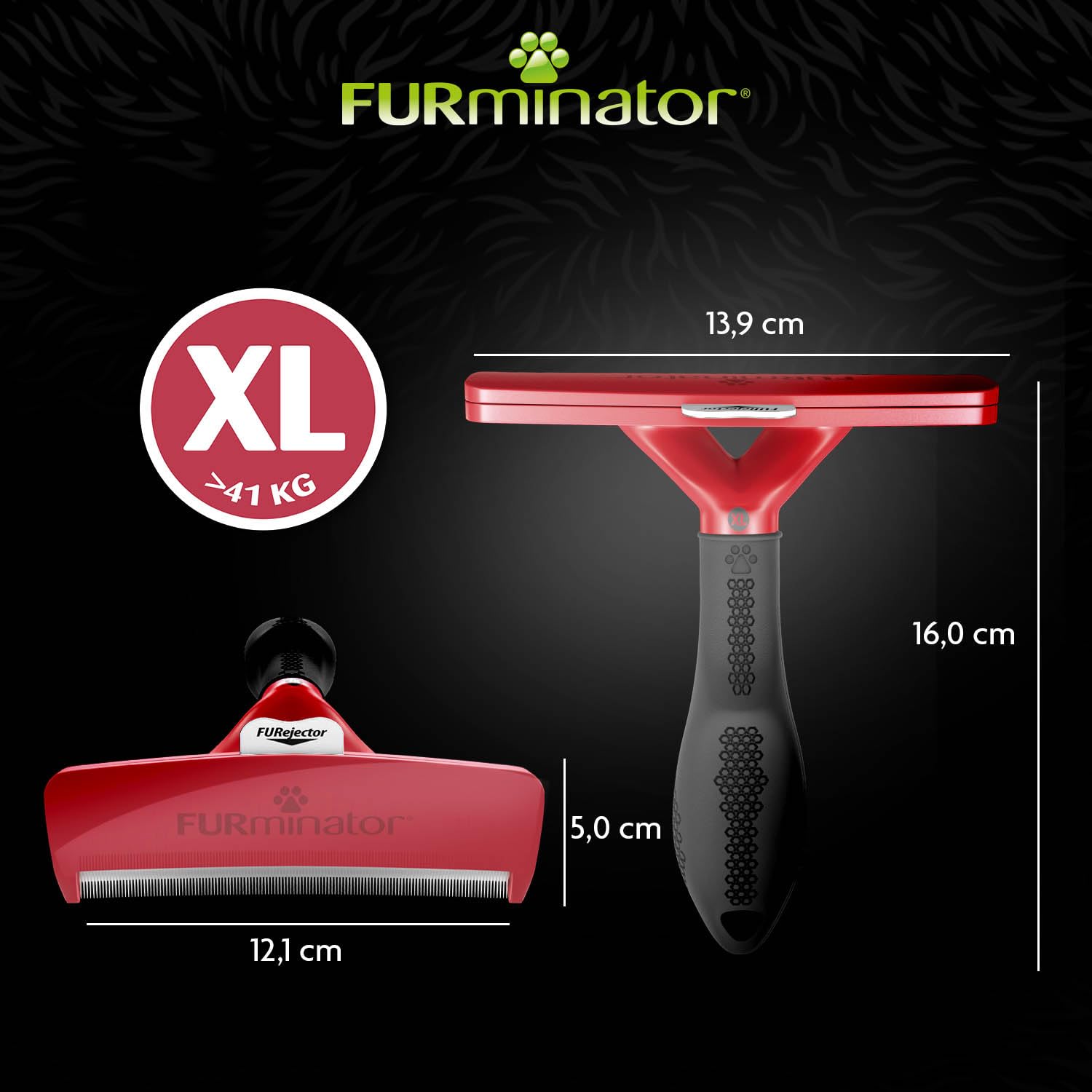 FURminator deShedding-Tool Hund Größe XL Kurzhaar - Hundebürste für sehr große Hunde zur Entfernung der Unterwolle