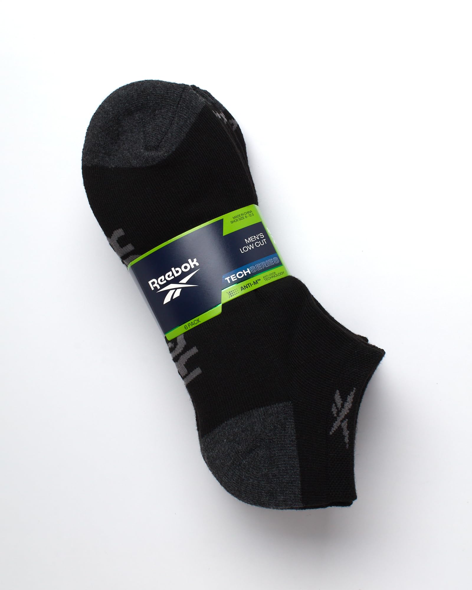 Reebok Calzini da uomo traspiranti senza spettacoli con taglio basso basso (6 pezzi)